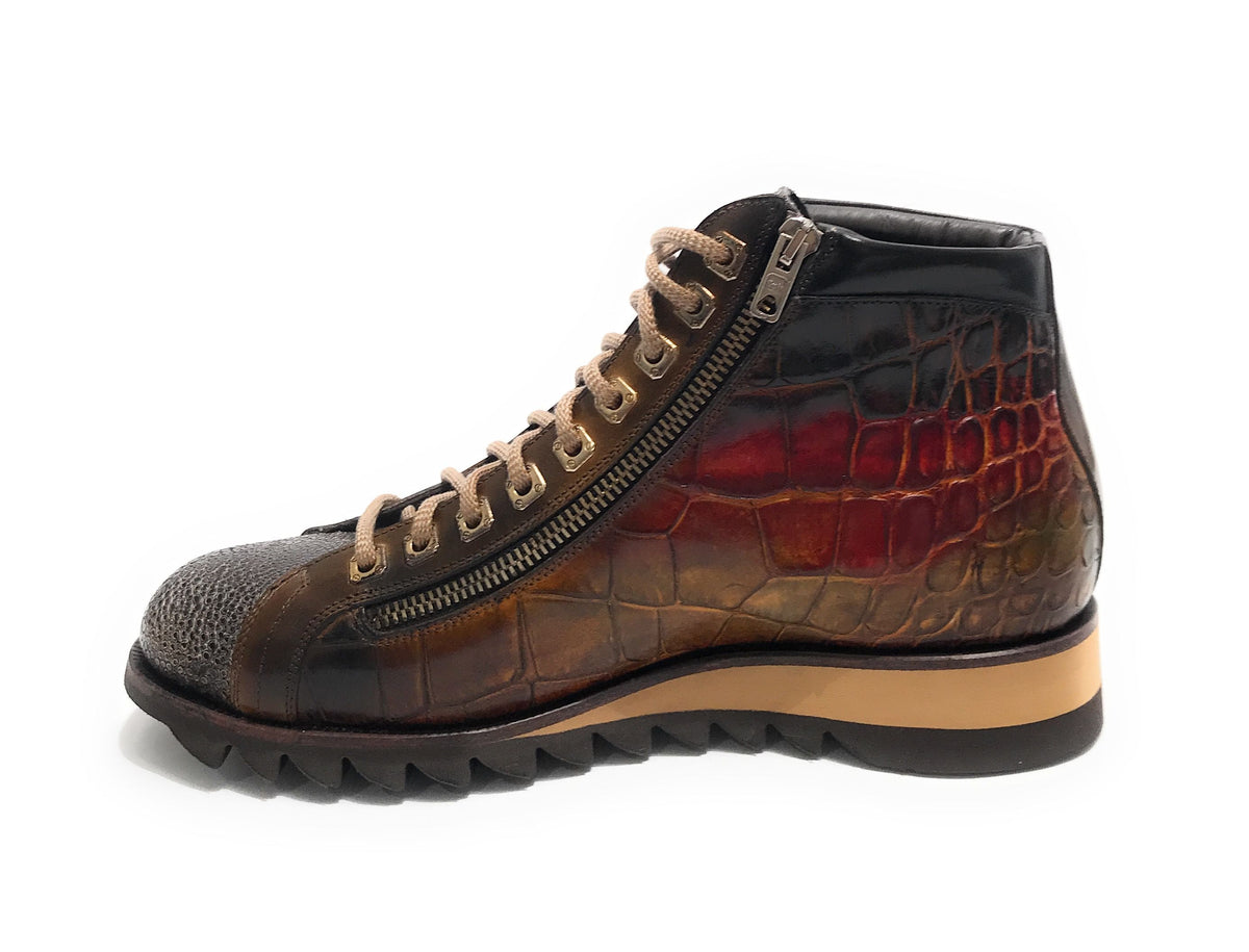 Scarpe Harris polacchino stampa cocco Osaka razza shade lino U17HA184