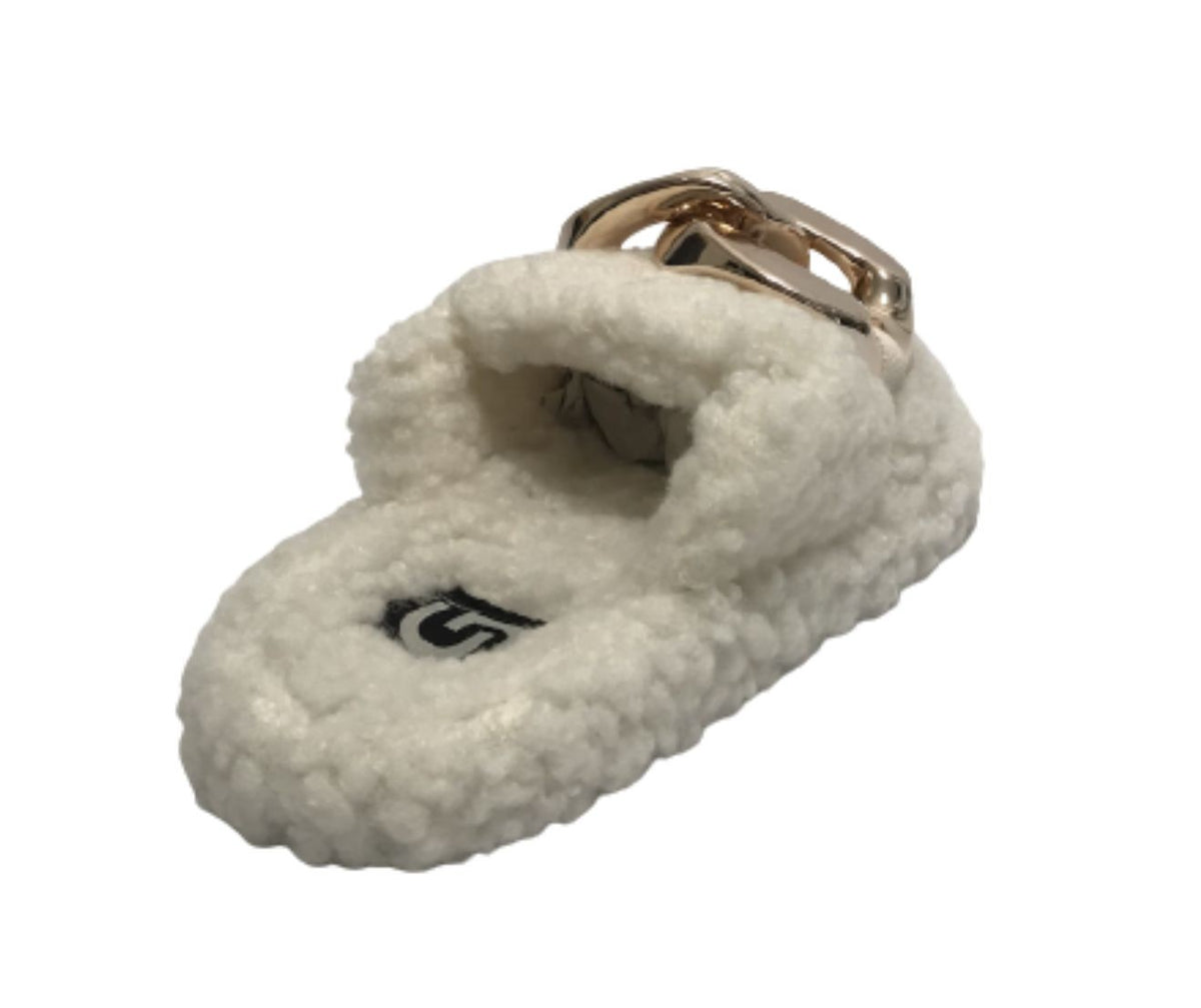 Scarpe donna Gold&gold pantofola in pelo sintetico sherpa bianco D22GG06
