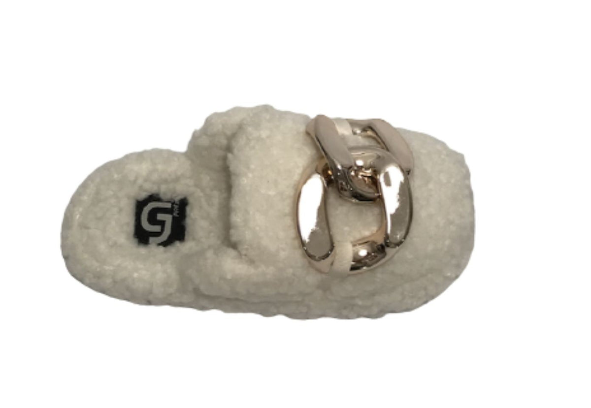 Scarpe donna Gold&gold pantofola in pelo sintetico sherpa bianco D22GG06