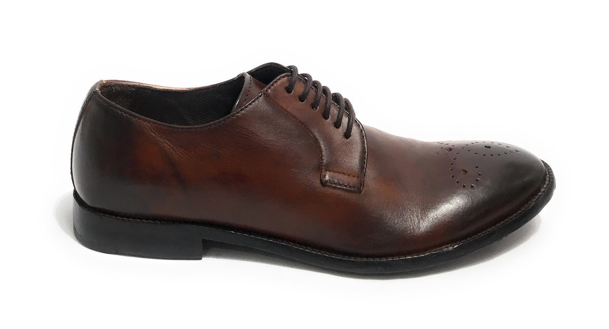 Scarpe uomo Elite francesina in pelle color castagna US22EL02 1318