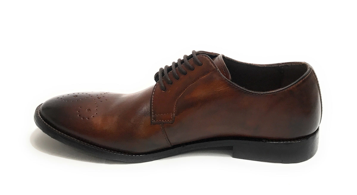 Scarpe uomo Elite francesina in pelle color castagna US22EL02 1318