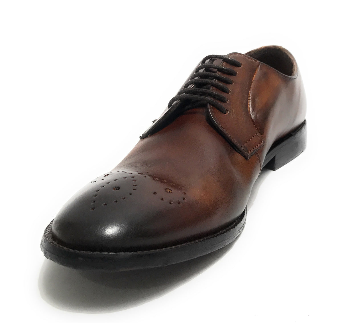 Scarpe uomo Elite francesina in pelle color castagna US22EL02 1318
