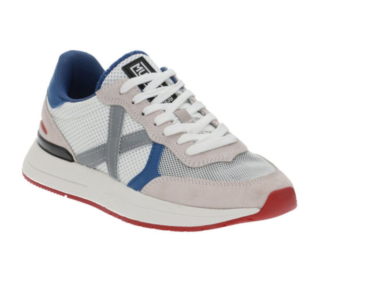 Scarpe Munich sneaker running soon 44 pelle scamosciata/ tessuto white/ blu US23MU04 8904044