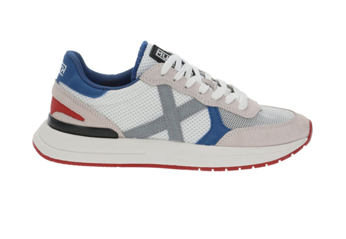 Scarpe Munich sneaker running soon 44 pelle scamosciata/ tessuto white/ blu US23MU04 8904044