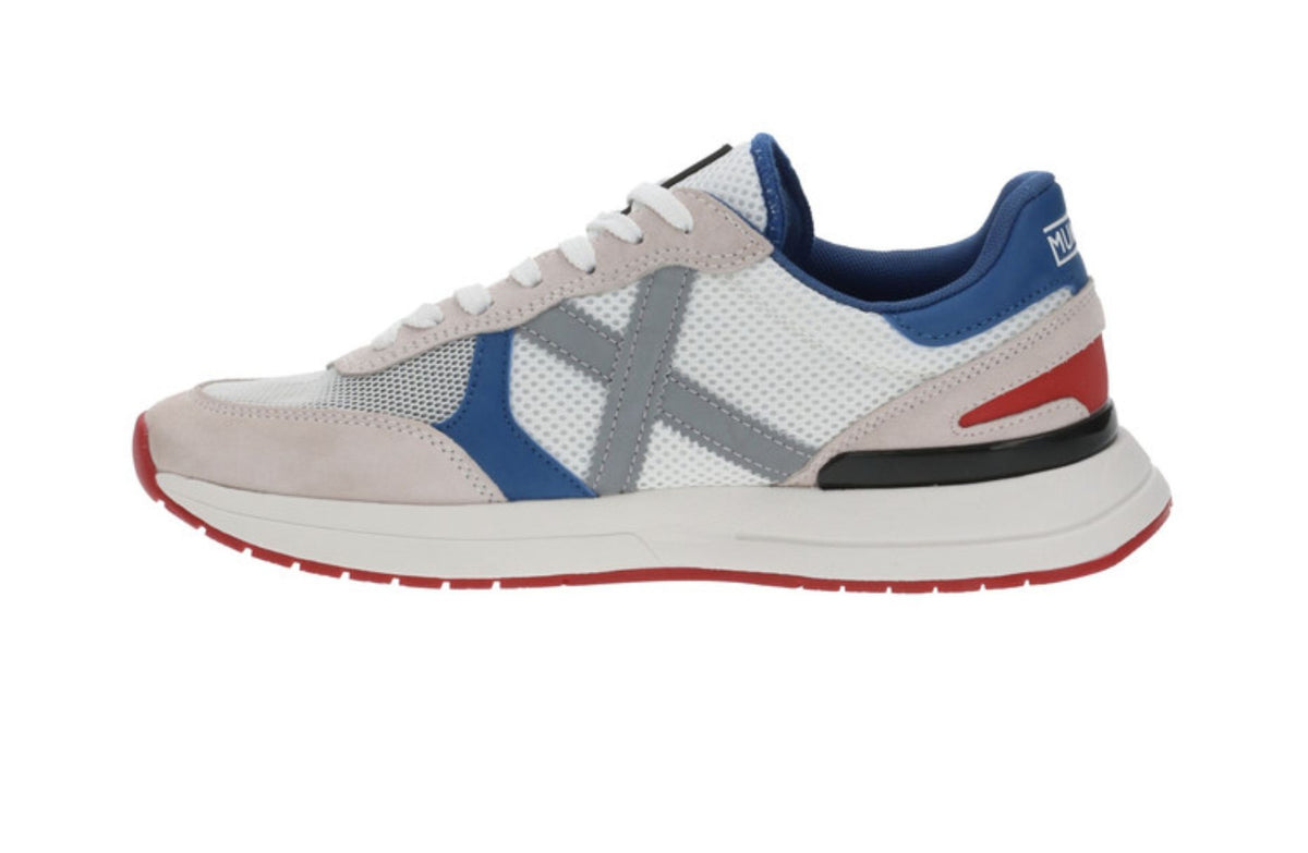 Scarpe Munich sneaker running soon 44 pelle scamosciata/ tessuto white/ blu US23MU04 8904044