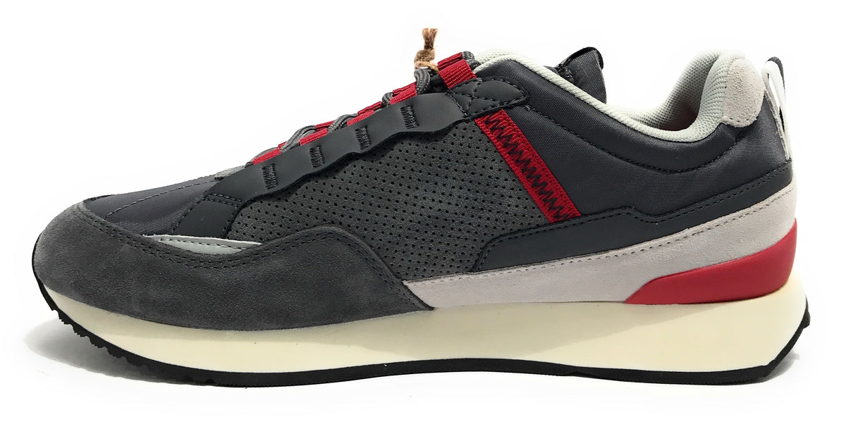 Scarpe  sneaker Winch Punch 021 suede/ nylon gray/ red U24NS04