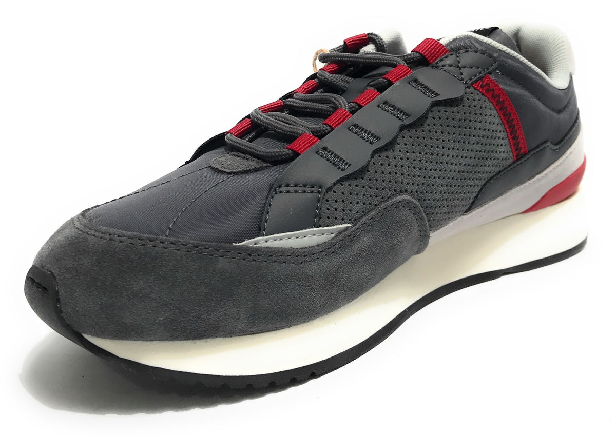 Scarpe  sneaker Winch Punch 021 suede/ nylon gray/ red U24NS04