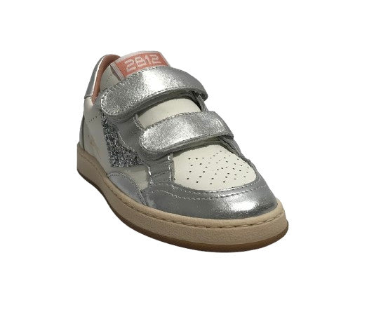 Scarpe 2B12 sneaker MiniPlay-117 pelle bianco/argento ZS25QB01