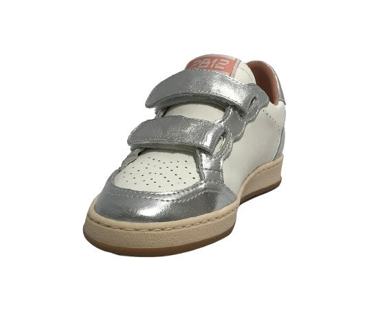Scarpe 2B12 sneaker MiniPlay-117 pelle bianco/argento ZS25QB01