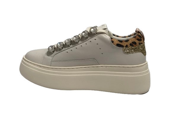 Sneaker donna Emanuélle Vee white/animalier D26EV03 452P-503-17
