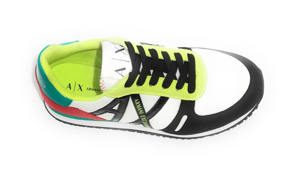 Scarpe donna Armani Exchange sneaker nylon/ ecosuede bianco/ multicolor DS21AX03 XDX031