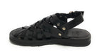 Scarpe uomo Elite sandalo in pelle intrecciato colore nero US22EL06 2079