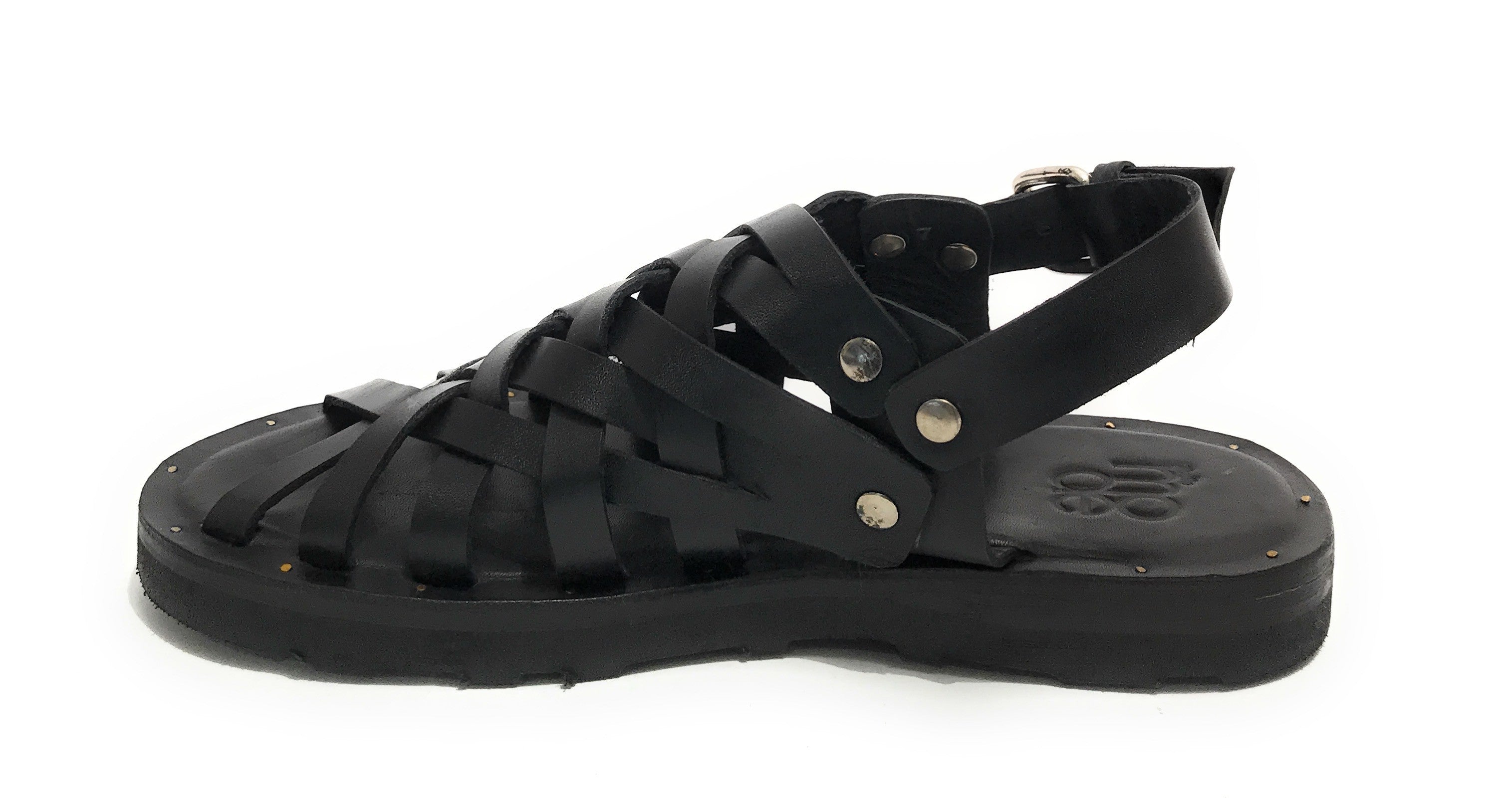 Scarpe uomo Elite sandalo in pelle intrecciato colore nero US22EL06 2079