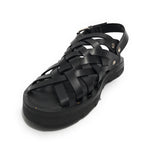 Scarpe uomo Elite sandalo in pelle intrecciato colore nero US22EL06 2079
