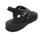 Scarpe uomo Elite sandalo in pelle intrecciato colore nero US22EL06 2079