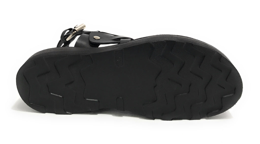 Scarpe uomo Elite sandalo in pelle intrecciato colore nero US22EL06 2079