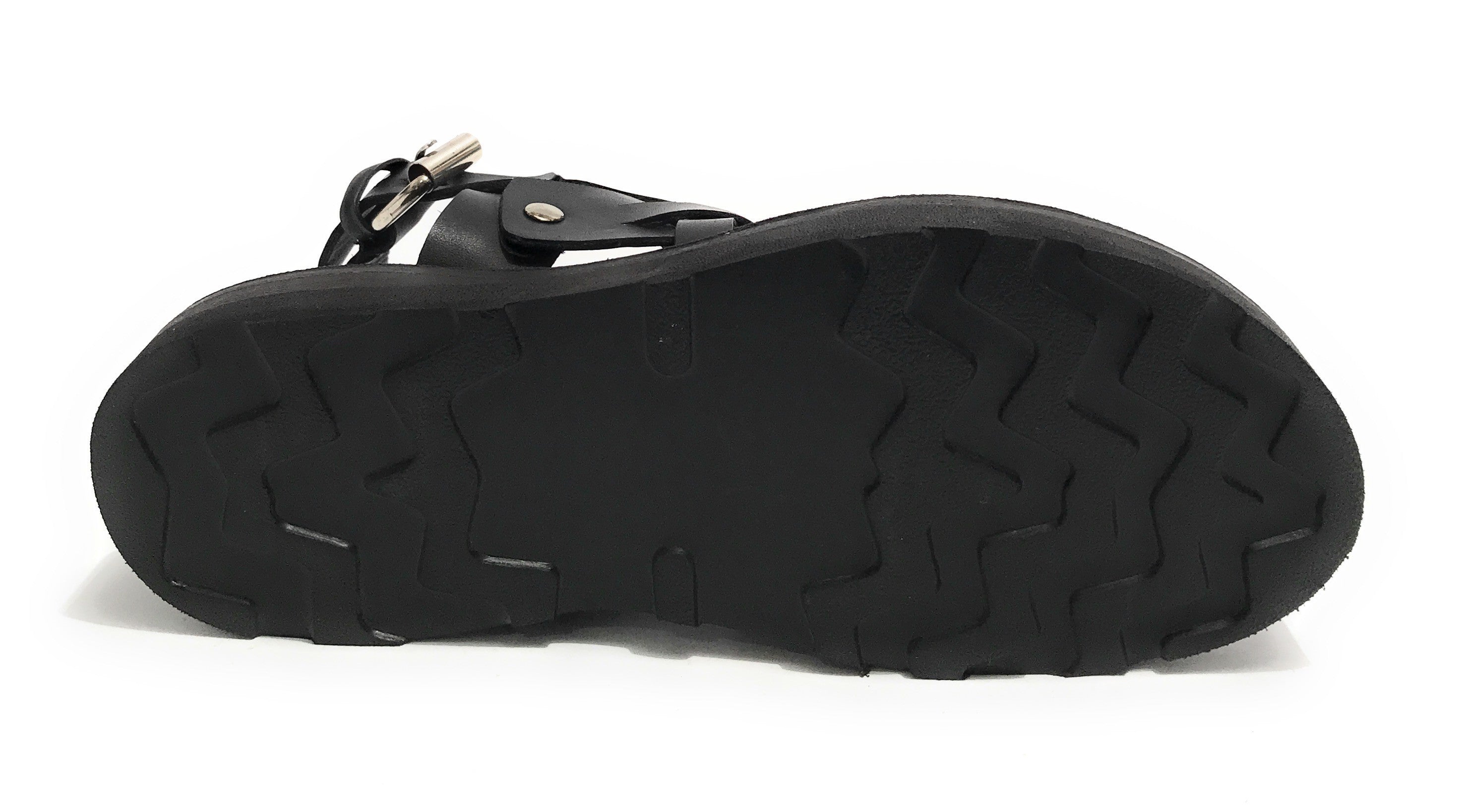 Scarpe uomo Elite sandalo in pelle intrecciato colore nero US22EL06 2079