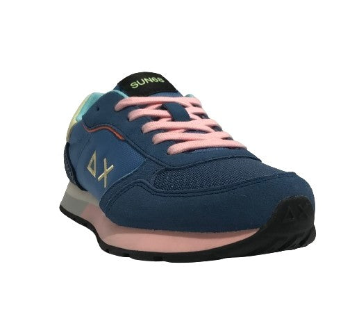Scarpe Sun68 sneaker Girl's Ally color explosion teen in pelle scamosciata/ nylon avio ZS24SU16 Z34404T
