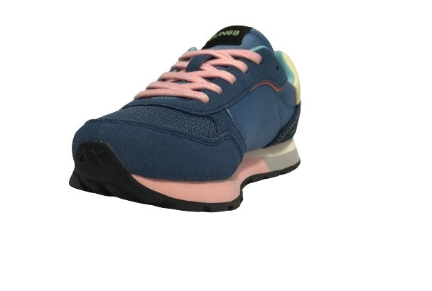 Scarpe Sun68 sneaker Girl's Ally color explosion teen in pelle scamosciata/ nylon avio ZS24SU16 Z34404T