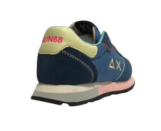 Scarpe Sun68 sneaker Girl's Ally color explosion teen in pelle scamosciata/ nylon avio ZS24SU16 Z34404T
