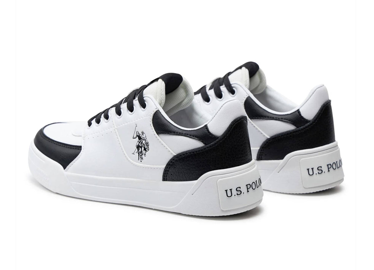 Scarpe US Polo sneaker Nole001 in ecopelle/ tessuto white/ black DS24UP12