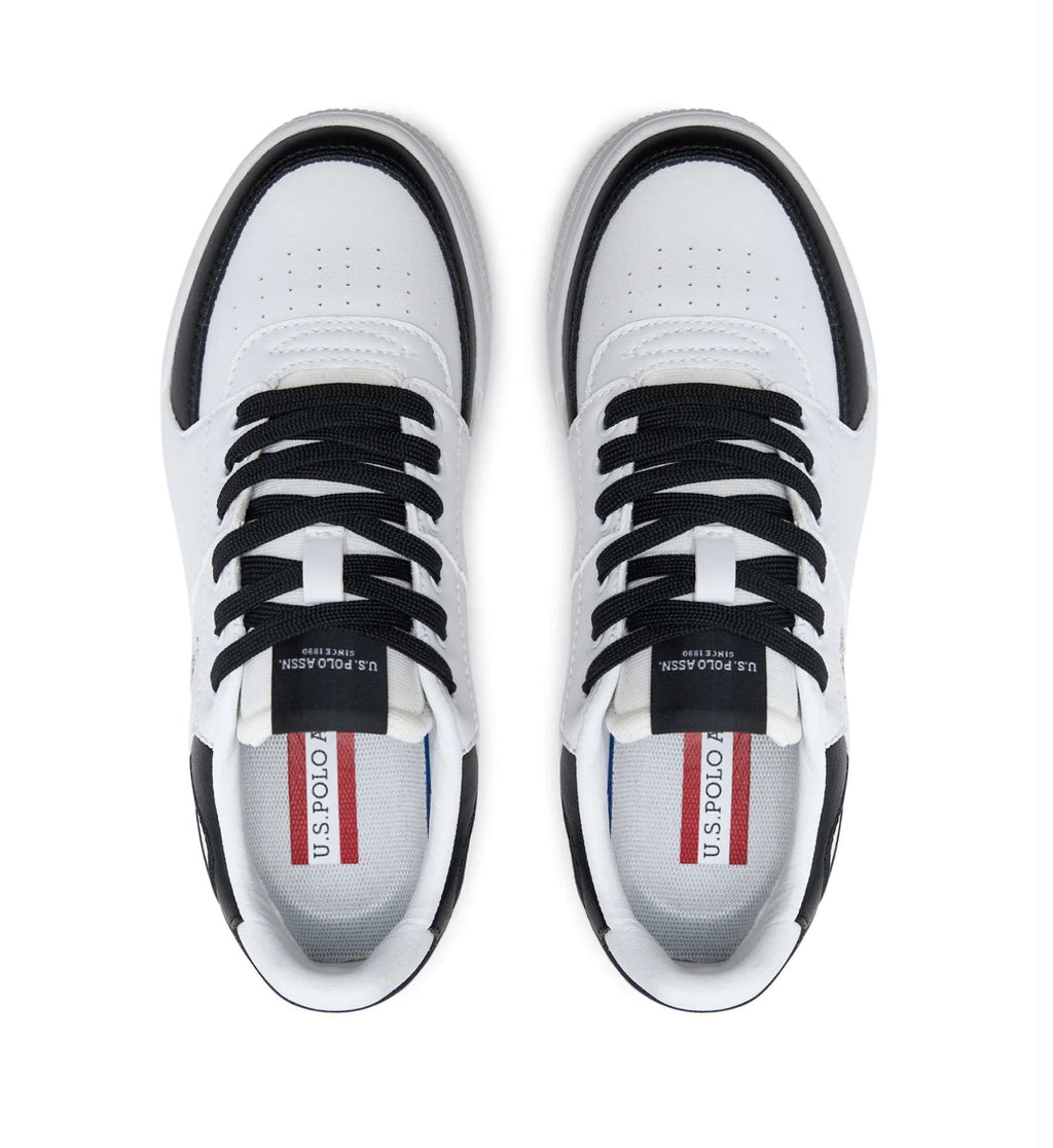 Scarpe US Polo sneaker Nole001 in ecopelle/ tessuto white/ black DS24UP12