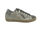Scarpe donna 4B12 sneaker in pelle glitter bianco/ argento D25QB02 SUPRIME-DB248
