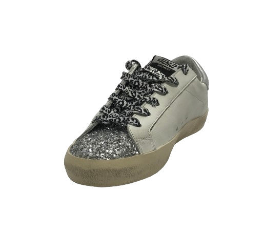 Scarpe donna 4B12 sneaker in pelle glitter bianco/ argento D25QB02 SUPRIME-DB248
