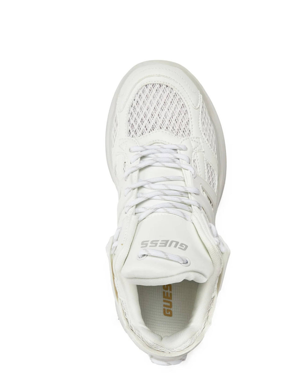 Scarpe donna Guess sneaker zeppa Belluna mesh/ ecopelle white DS25GU32 FLJBLLELE12