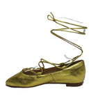 Scarpe donna Elite ballerina a punta con laccio alla caviglia in pelle colore gold DS22EL02 S11034