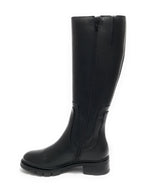 Scarpe donna Elite stivale con gambale alto fondo classico in pelle nero D23EL07 453