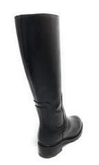 Scarpe donna Elite stivale con gambale alto fondo classico in pelle nero D23EL07 453