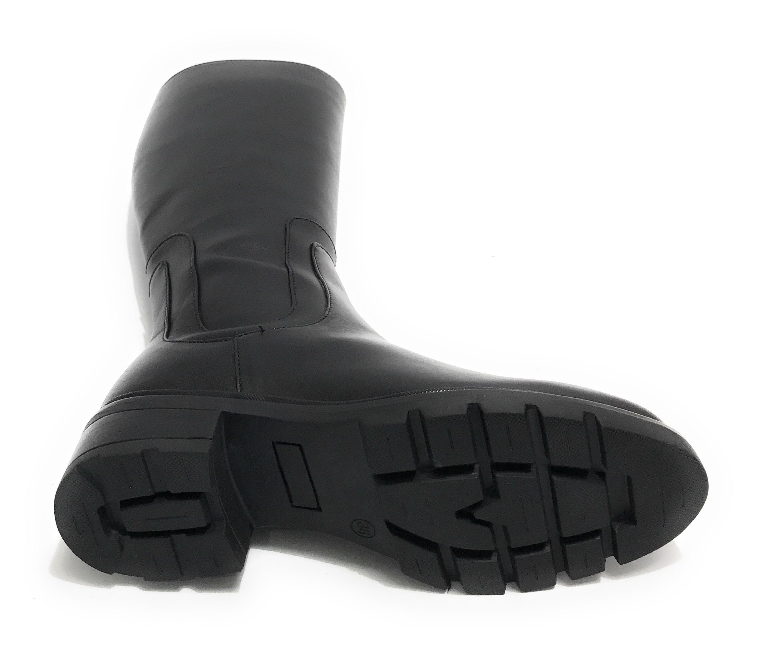Scarpe donna Elite stivale con gambale alto fondo classico in pelle nero D23EL07 453