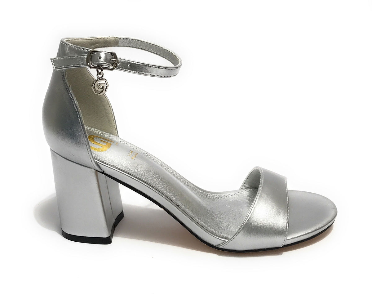 Scarpe donna Gold&gold sandalo con tacco ecopelle silver DS23GG37 GD815