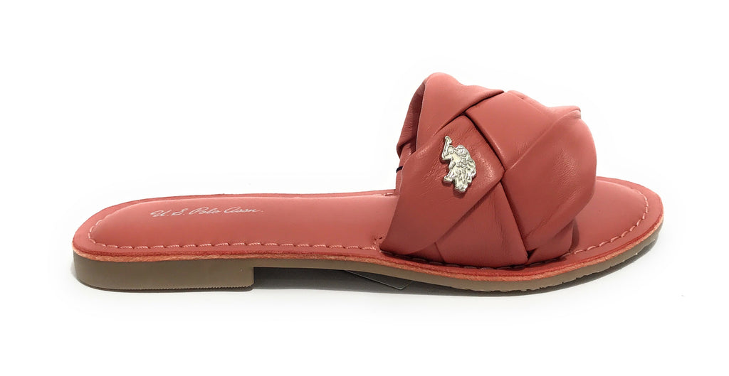 Ciabatta donna US Polo Linda 003 pelle fondo gomma pink DS23UP04