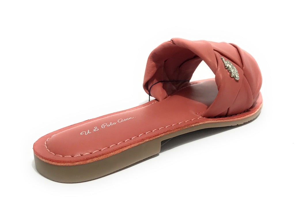 Ciabatta donna US Polo Linda 003 pelle fondo gomma pink DS23UP04