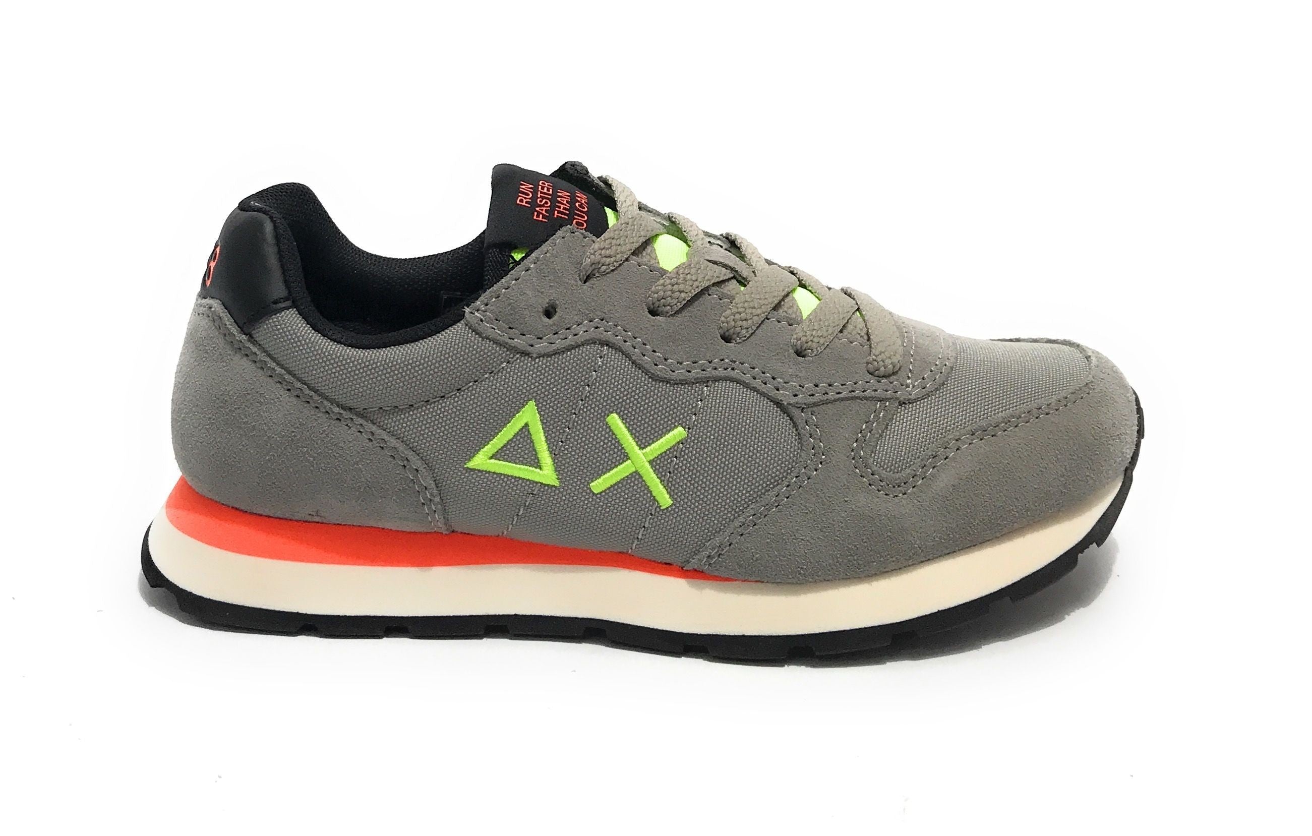Sun68 sneaker Boy's Tom fluo suede/ nylon grigio medio Z24SU07 Z43302T