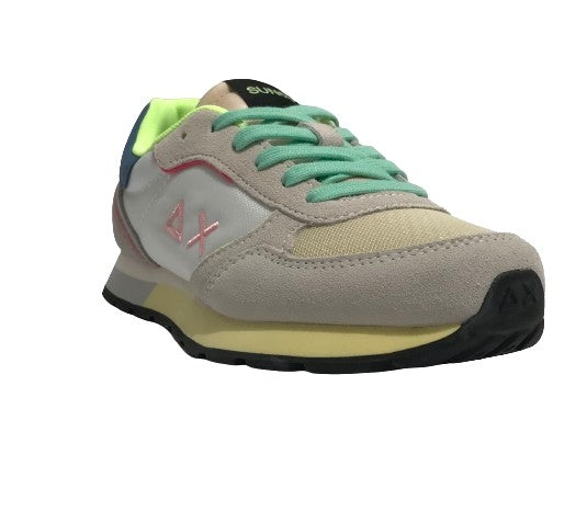 Scarpe Sun68 sneaker Girl's Ally color explosion teen in pelle scamosciata/ nylon bianco ZS24SU14 Z34404T