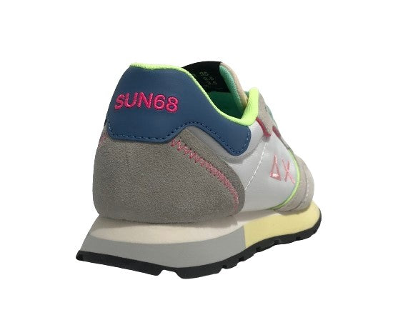 Scarpe Sun68 sneaker Girl's Ally color explosion teen in pelle scamosciata/ nylon bianco ZS24SU14 Z34404T