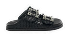 Scarpe donna sandalo/ ciabatta in pelle colore black DS24EL02 271