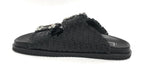 Scarpe donna sandalo/ ciabatta in pelle colore black DS24EL02 271