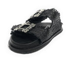 Scarpe donna sandalo/ ciabatta in pelle colore black DS24EL02 271