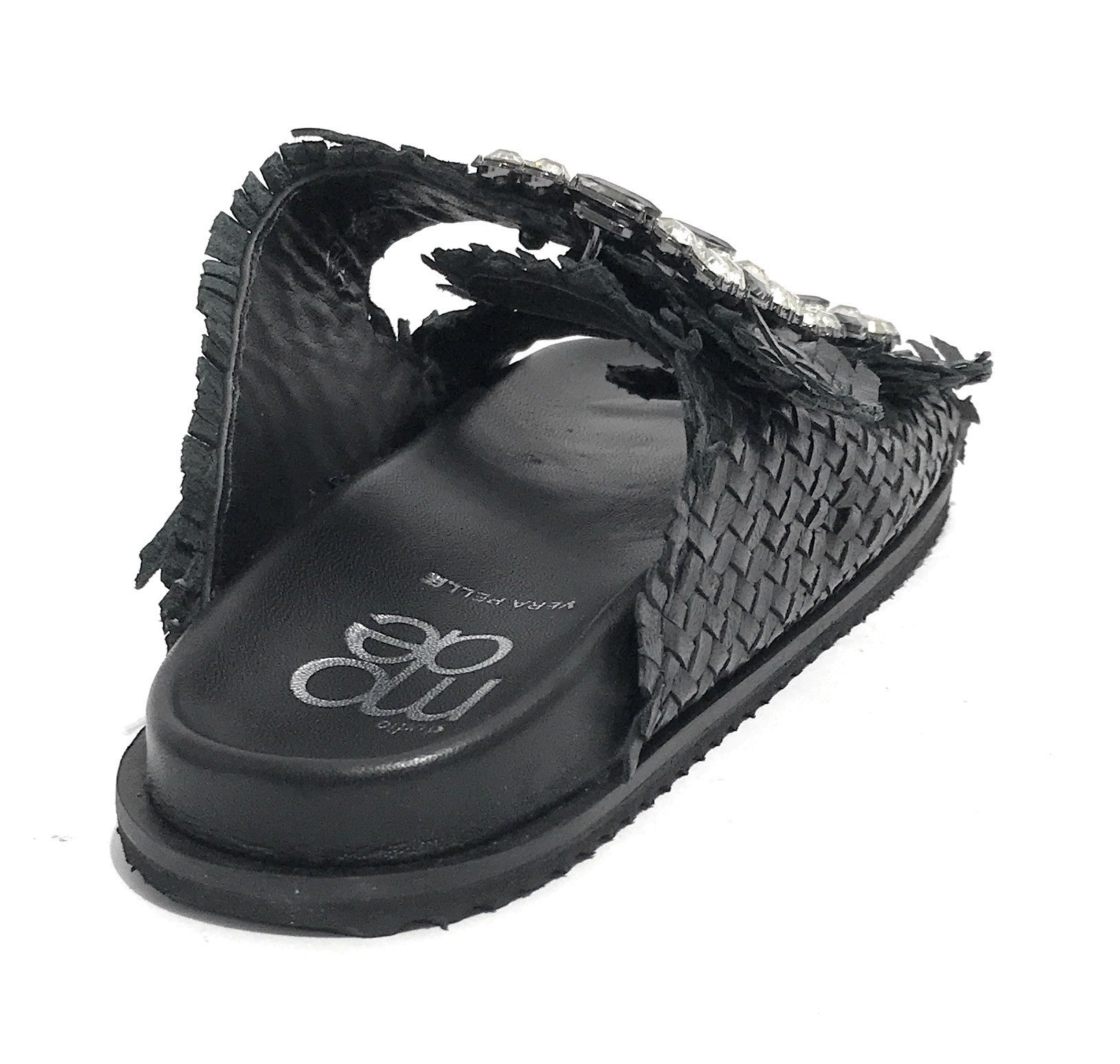 Scarpe donna sandalo/ ciabatta in pelle colore black DS24EL02 271