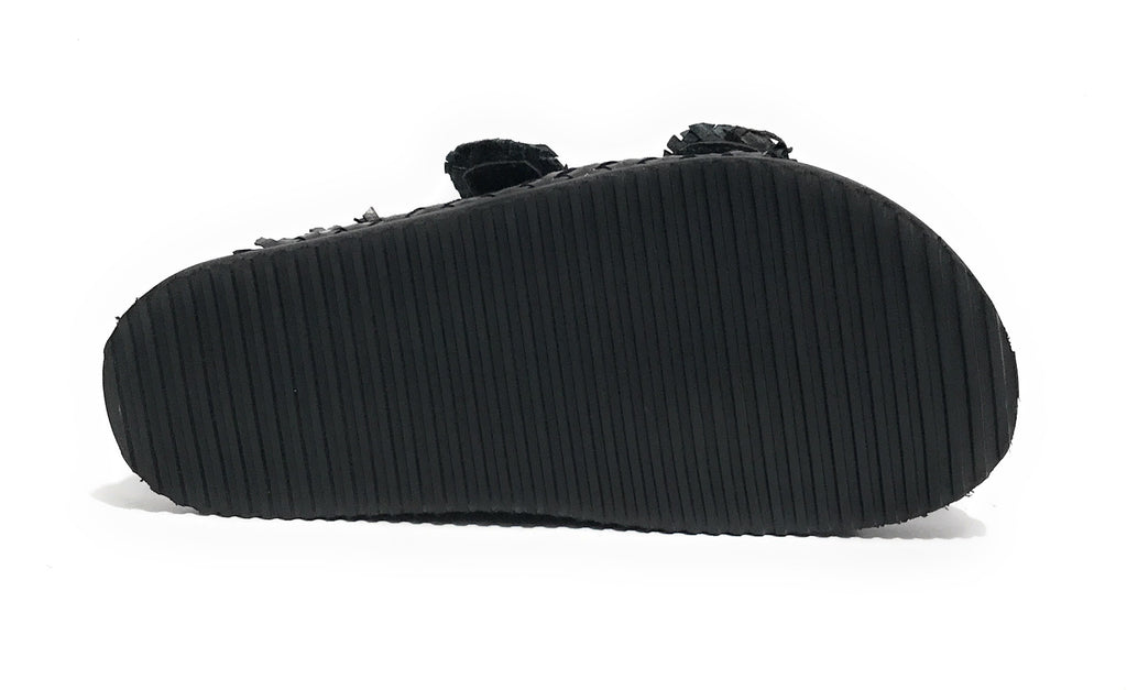 Scarpe donna sandalo/ ciabatta in pelle colore black DS24EL02 271