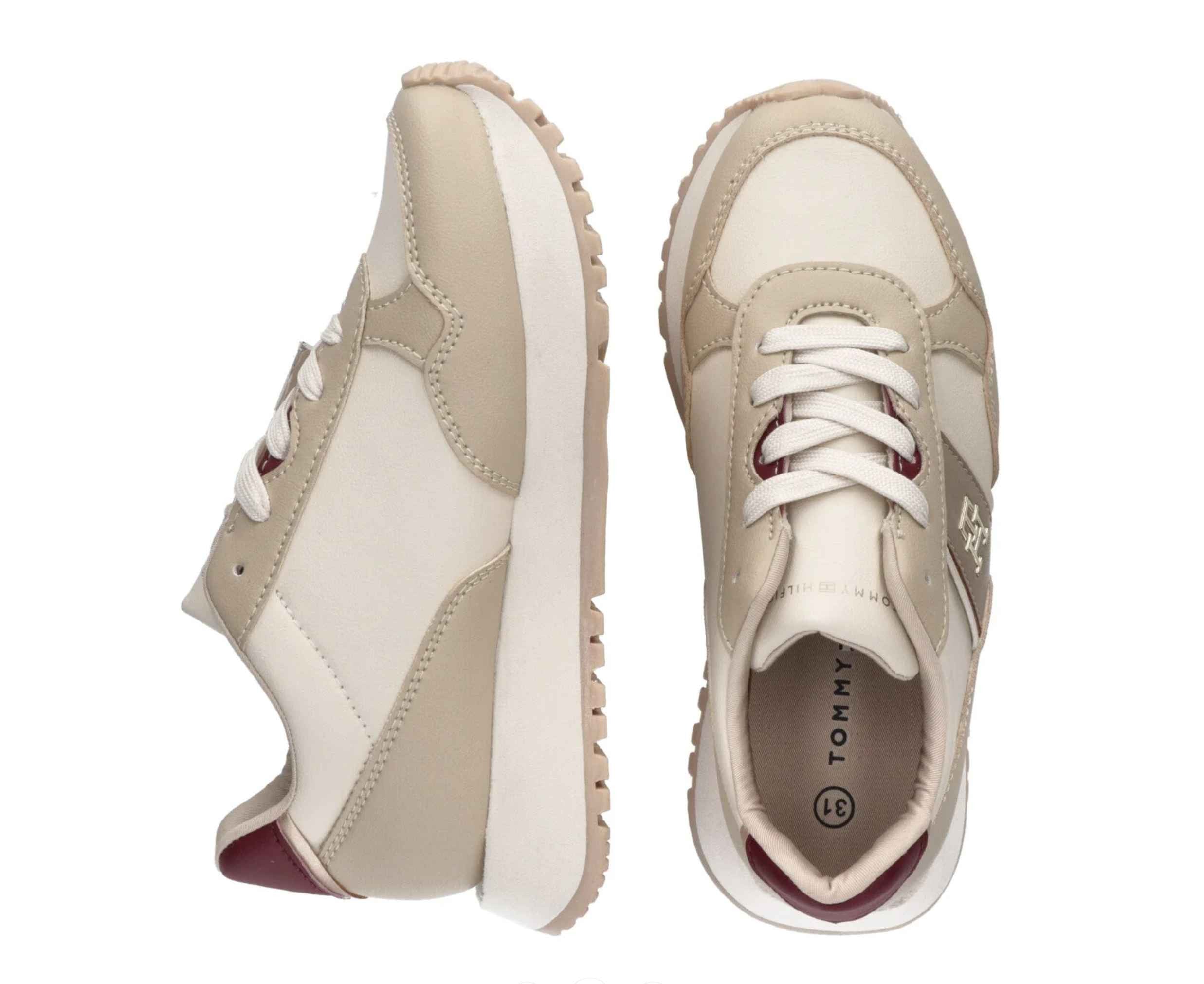 Scarpe Tommy Hilfiger sneaker monogram beige/ off white D25TH01 T3A9-33548-1695B057