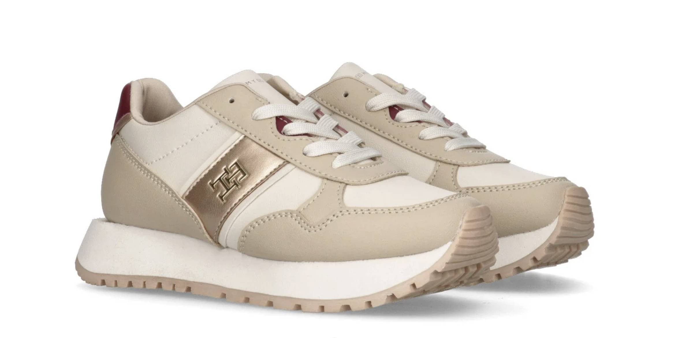 Scarpe Tommy Hilfiger sneaker monogram beige/ off white D25TH01 T3A9-33548-1695B057