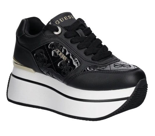 Sneaker donna Guess Camrio 4G platform black multilogo D26GU02 FLTCM9FAL12
