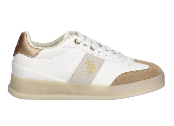 Scarpe US Polo Donna sneaker Campy 004 in white/ cream D26UP12