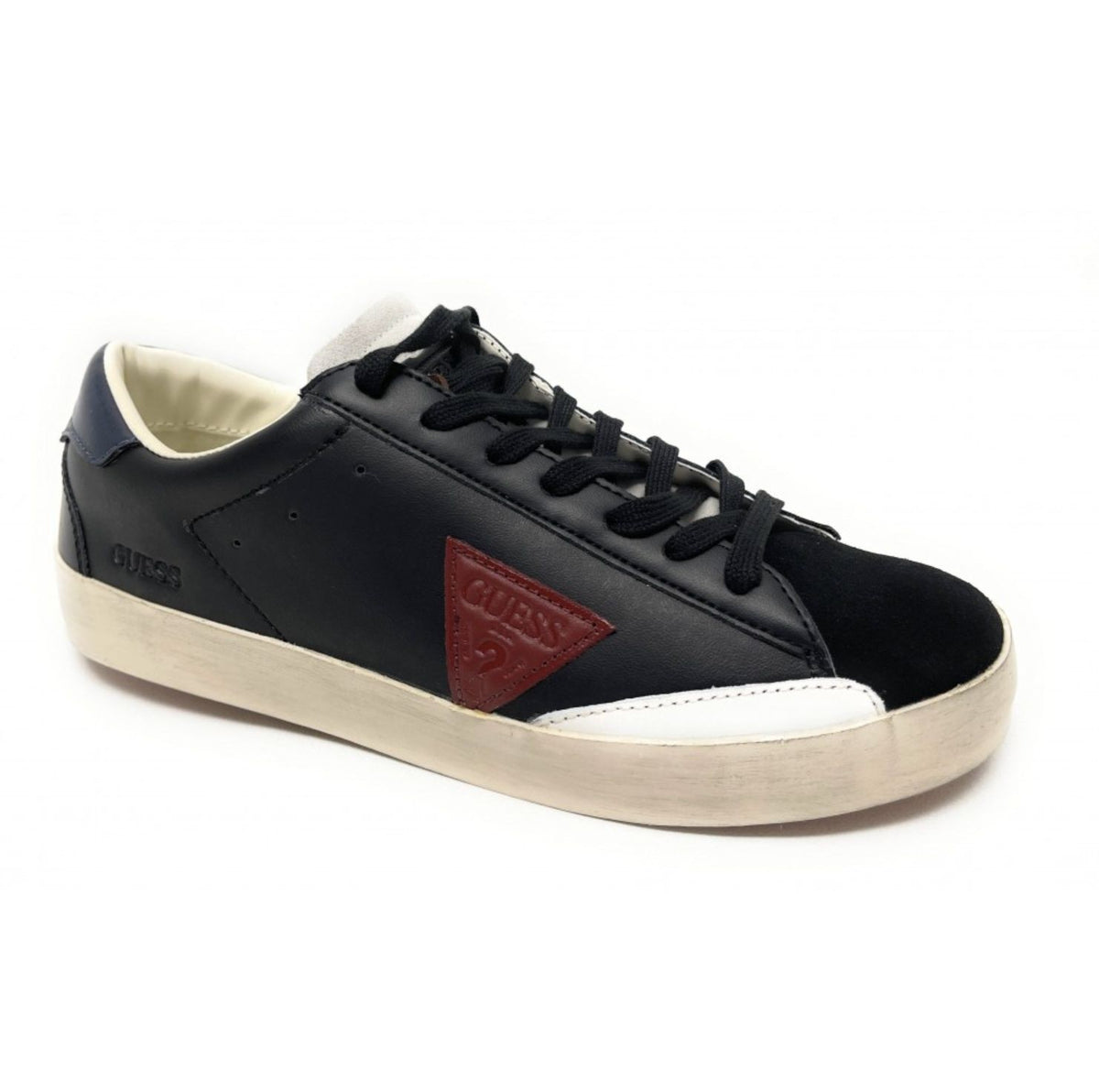 Scarpe uomo Guess sneaker mod. Lodi in pelle nero U22GU14 FMLOD8LEA12
