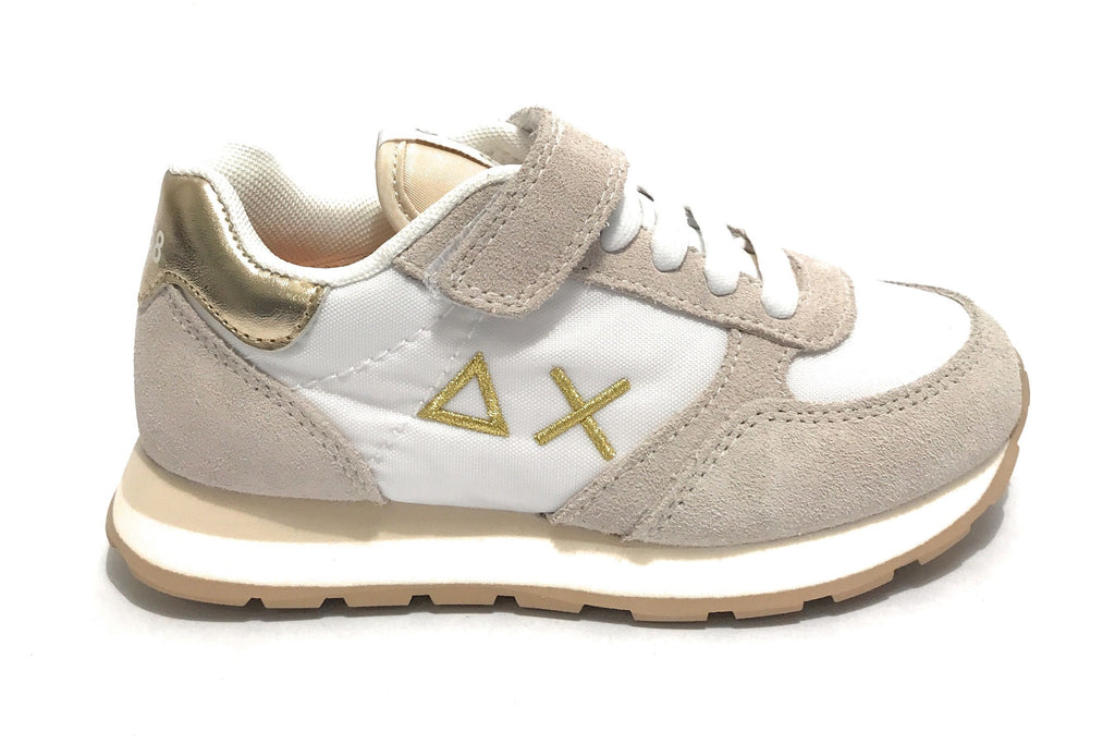 Scarpe bambina Sun68 sneaker Girl's Ally gold mesh bianco ZS22SU02 Z32402